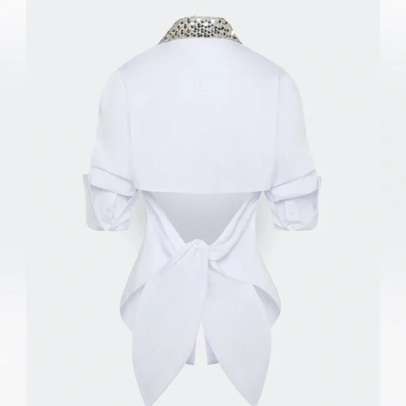 Simon Miller LOCH EMBELLISHED BUTTON UP IN MACADAMIA - Picture 6 of 6